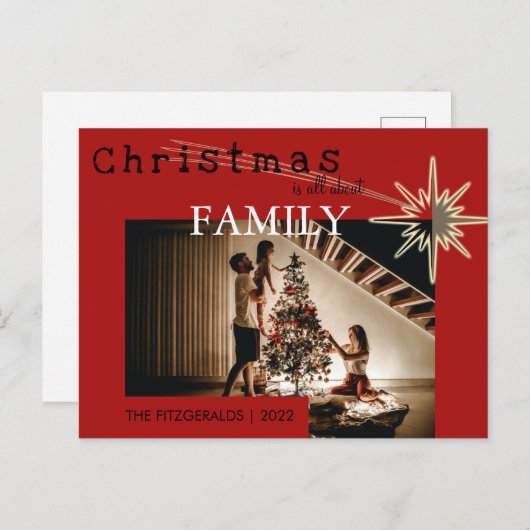 クリスマスは家族のことだ インビテーションポストカード (正面/裏面)