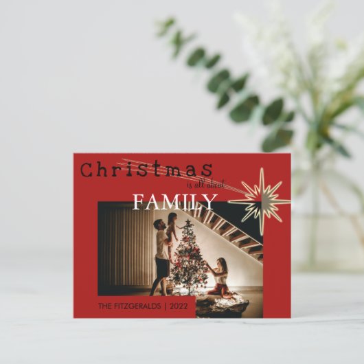 クリスマスは家族のことだ インビテーションポストカード (スタンド正面)