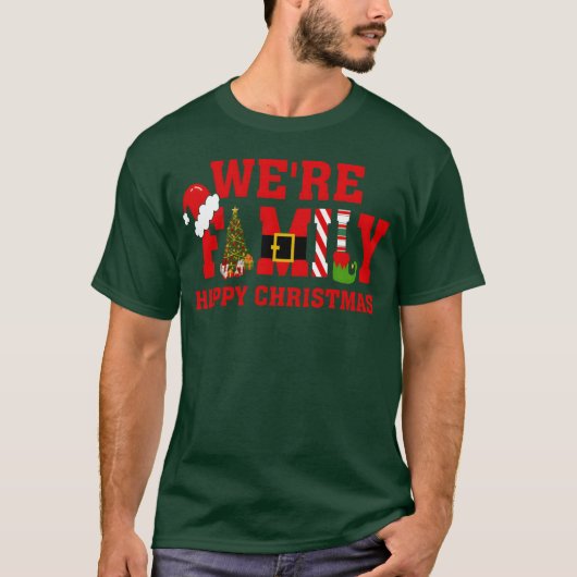 クリスマスは家族の幸せなクリスマスアパレルギフトだった Tシャツ (正面)