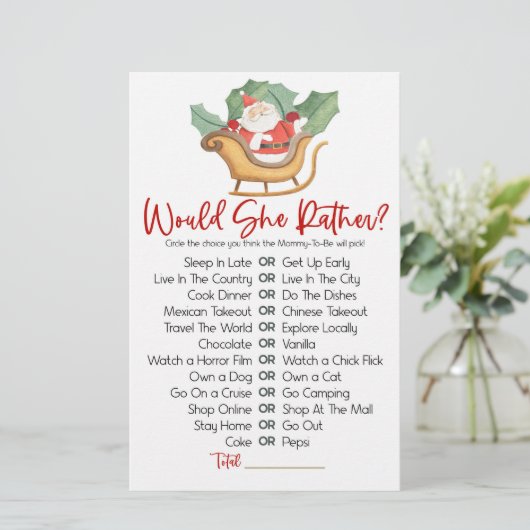 クリスマスは彼女はむしろ赤ちゃんシャワーのゲーム 便箋 (スタンド正面)