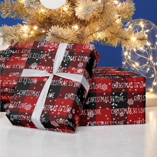 クリスマスは愛と雪の結晶 ラッピングペーパー (クリスマス)