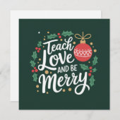 クリスマスは愛を教え、楽しく過ごそう クリスマスの先生 シーズンカード (正面/裏面)