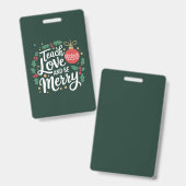 クリスマスは愛を教え、楽しく過ごそう クリスマスの先生 バッジ (正面＆裏面)