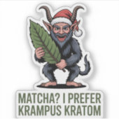 クリスマスは抹茶よりクランプスのクラトムで Funny シール (正面)