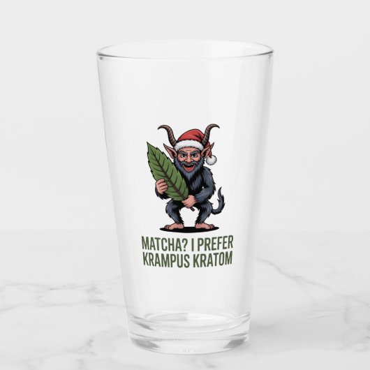 クリスマスは抹茶よりクランプスのクラトムで Funny タンブラーグラス (正面)