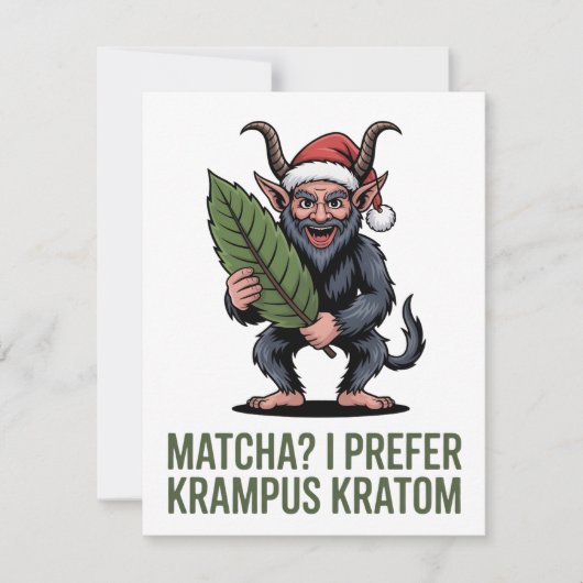 クリスマスは抹茶よりクランプスのクラトムで Funny ノートカード (正面)