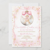 クリスマスは方法に小さなクッキーを振りかけたベビー 招待状 (正面)