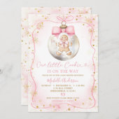 クリスマスは方法に小さなクッキーを振りかけたベビー 招待状 (正面/裏面)