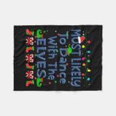 クリスマスは最も小妖精や小人家族と踊る可能性が高い フリースブランケット (正面(横))