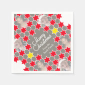 クリスマスは最大6枚の写真を追加紙ナプキン スタンダードカクテルナプキン (正面)