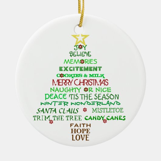 クリスマスは木のオーナメントを言い表わします セラミックオーナメント (正面)