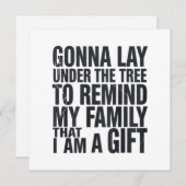 クリスマスは木の下に横たわるクリスマス シーズンカード (正面/裏面)