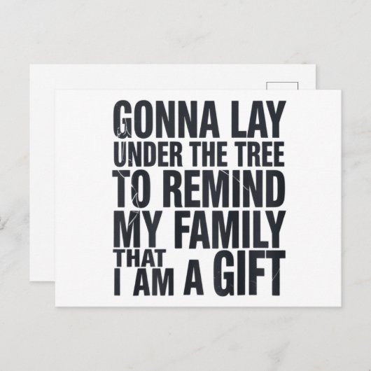 クリスマスは木の下に横たわるクリスマス シーズンポストカード (正面/裏面)