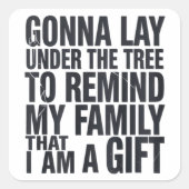 クリスマスは木の下に横たわるクリスマス スクエアシール (正面)