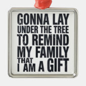 クリスマスは木の下に横たわるクリスマス メタルオーナメント (正面)