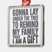 クリスマスは木の下に横たわるクリスマス メタルオーナメント (左)