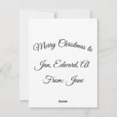 クリスマスは来のホリデーカード シーズンカード (裏面)