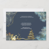 クリスマスは来の、大理石スタイルゴールデンカンパニー 招待状 (裏面)