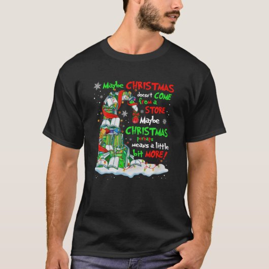 クリスマスは来店から来ないかも Tシャツ (正面)