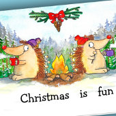 クリスマスは楽しいグリーティングカード カード