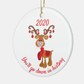 クリスマスは歴史の中でダウンRudolph 2020 セラミックオーナメント (左)