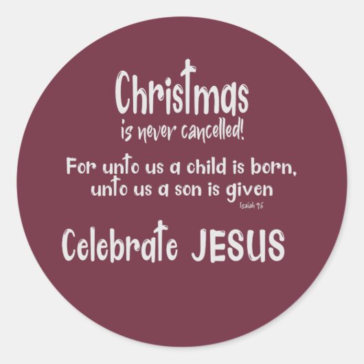 クリスマスは決してキャンセルなし ラウンドシール (正面)