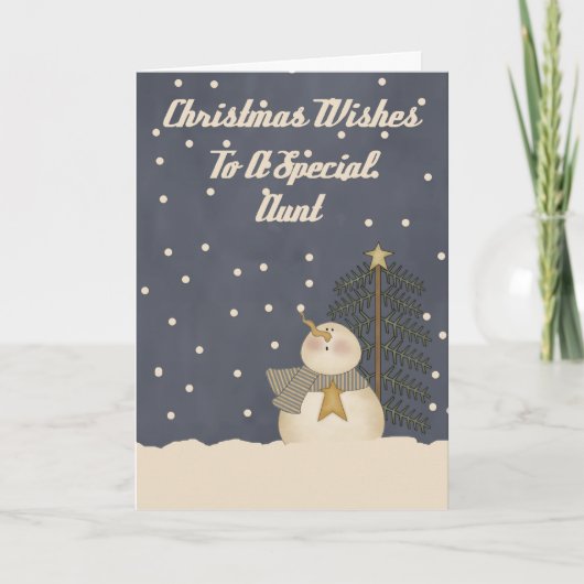 クリスマスは特別な叔母さんへの願い シーズンカード (正面)