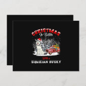 クリスマスは犬の方が好い |ハスキーのオーナーギフト 案内ポストカード (正面/裏面)