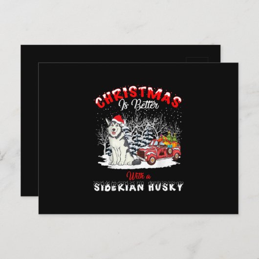 クリスマスは犬の方が好い |ハスキーのオーナーギフト 案内ポストカード (正面/裏面)