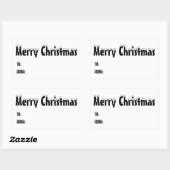 クリスマスは白黒空白のから可愛い 長方形シール (シート)