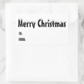 クリスマスは白黒空白のから可愛い 長方形シール (バッグ)
