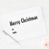 クリスマスは白黒空白のから可愛い 長方形シール (封筒)