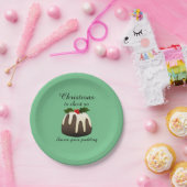 「クリスマスは短くて、プリンがとてもおいしい」 ペーパープレート (パーティー)