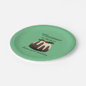 「クリスマスは短くて、プリンがとてもおいしい」  ペーパープレート (アングル)