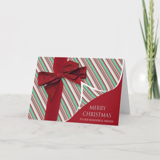 クリスマスは私たちの友人にギフト大きな弓カード カード (正面)