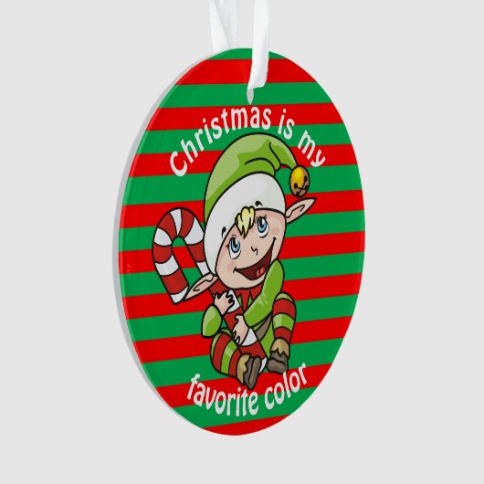 クリスマスは私のカお気に入りのラーカワイト小妖精や小人 オーナメント (正面)