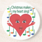"クリスマスは私のハートを歌う"歌うハート コースター (正面)