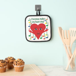 "クリスマスは私のハートを歌う"歌うハート 鍋敷き
