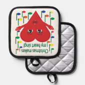 "クリスマスは私のハートを歌う"歌うハート 鍋敷き (正面/裏面)