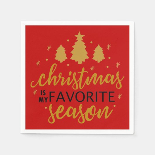 クリスマスは私の言葉お気に入りのの芸術だ スタンダードカクテルナプキン (正面)