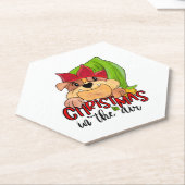 クリスマスは空気の中にある – ブルドッグ愛好家 ペーパーコースター (アングル)