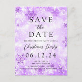 クリスマスは紫色の冬の日付を保存疑問に思する 案内ポストカード (正面)