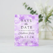 クリスマスは紫色の冬の日付を保存疑問に思する 案内ポストカード (スタンド正面)