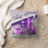 クリスマスは紫色の輝きの良否を明りにすかして調べます クッション (ブランケット)