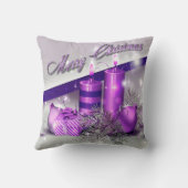 クリスマスは紫色の輝きの良否を明りにすかして調べます クッション (裏面)