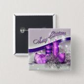 クリスマスは紫色の輝きの良否を明りにすかして調べます 缶バッジ (正面&裏面)
