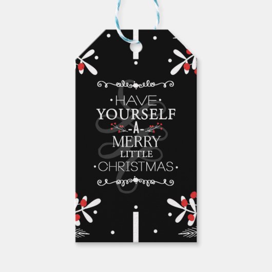 クリスマスは自分自身を持っている…レッドベリーの休日 ギフトタグ (正面)