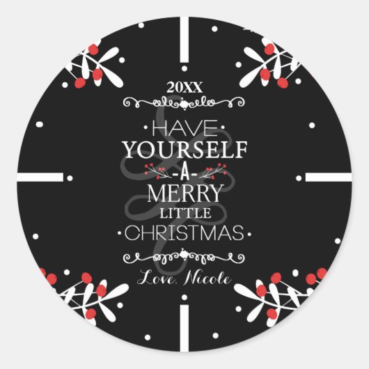 クリスマスは自分自身を持っている…レッドベリーの休日 ラウンドシール (正面)