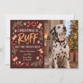 クリスマスは荒れる犬の写真 シーズンカード (正面)