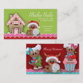 クリスマスは販売の名刺のジンジャーブレッドを焼きます 名刺 (正面/裏面)